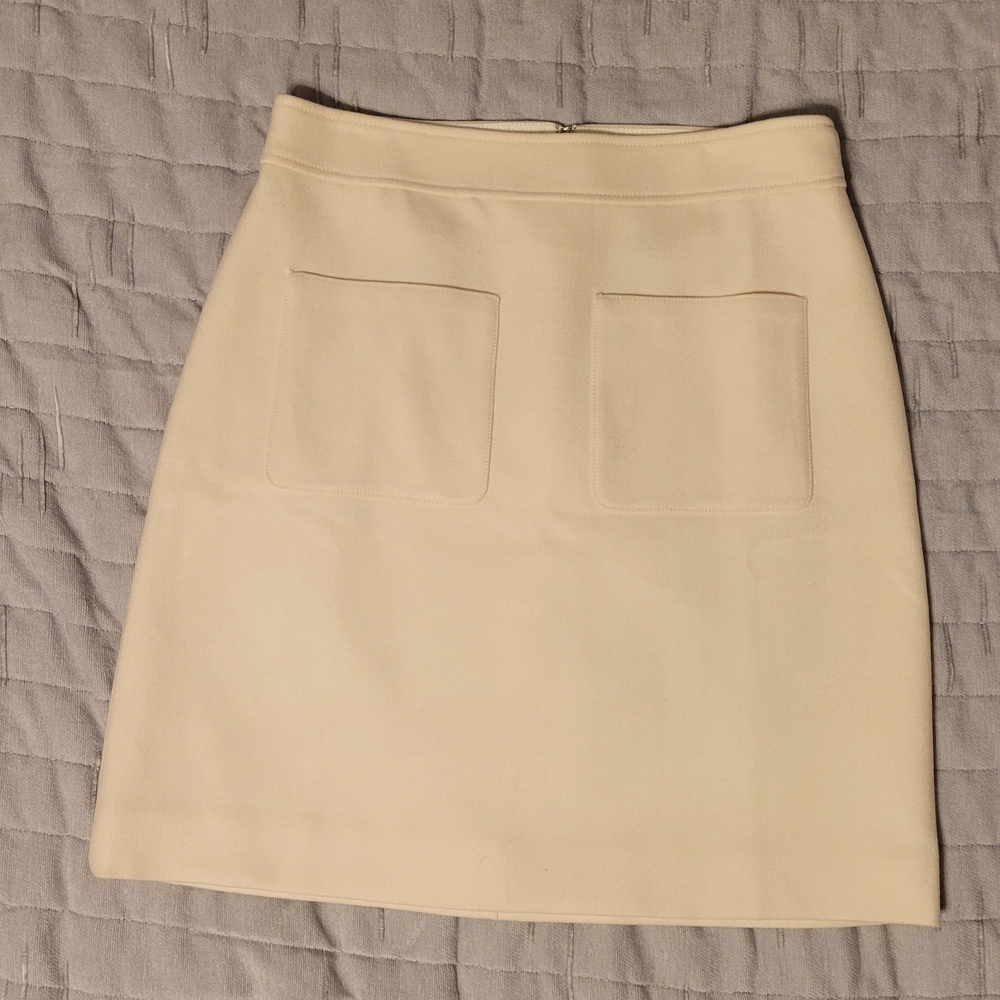 J. Crew Cream Mini Skirt with Pockets